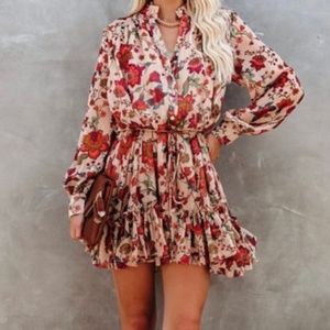 Vici Long Sleeve Floral Dress